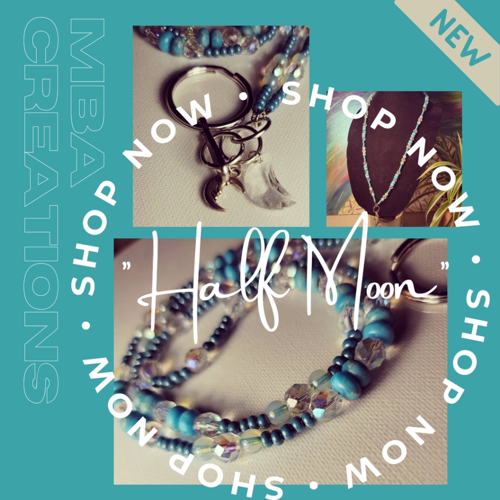 "Half Moon" Beaded Lanyard ft. Swarovski Crystal